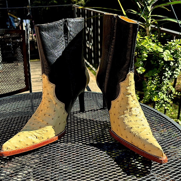 Grand Canyon Ostrich Boots With Stiletto Heels. Mexican Made Size 4 / US 6.5-7 - Picture 5 of 14
